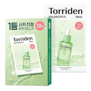 Torriden BALANCEFUL Cica Facial Masks (10 Sheets) – Extra Soothing Korean Sheet Mask